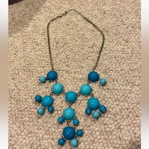 Blue Beaded Statement Necklace